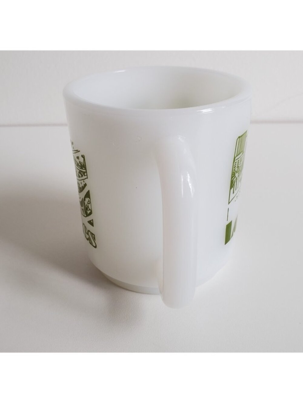 Los Angeles California Milk Glass Mug Skyline Map USA Buildings Vintage - Picture 7 of 7